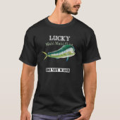 ダークラッキーマヒ魚釣りシャツウォッシュ Tシャツ (正面)