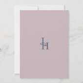 ダークラベンダーピンクエレガントのミント結婚フローラ 招待状 (裏面)