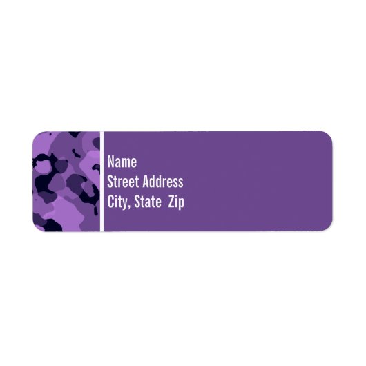 ダークラベンダー迷彩柄パーソナライズされた; ラベル (正面)