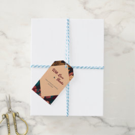 ダークリッチフラワーテーマのブライズシャワー ギフトタグ