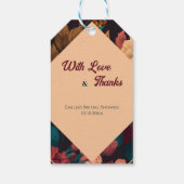 ダークリッチフラワーテーマのブライズシャワー ギフトタグ (裏面)