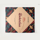 ダークリッチフラワーテーマのブライズシャワー タペストリー (正面(横))