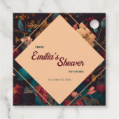 ダークリッチフラワーテーマのブライズシャワー フェイバータグ (裏面)