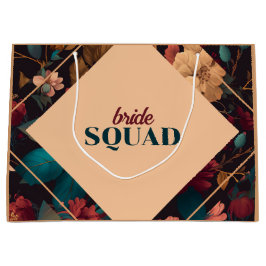 ダークリッチフラワーテーマのブライズシャワー ラージペーパーバッグ