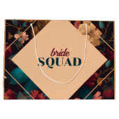 ダークリッチフラワーテーマのブライズシャワー ラージペーパーバッグ (裏面)