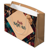 ダークリッチフラワーテーマのブライズシャワー ラージペーパーバッグ (裏面アングル)