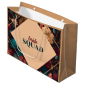 ダークリッチフラワーテーマのブライズシャワー ラージペーパーバッグ (正面アングル)