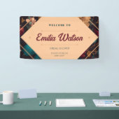 ダークリッチフラワーテーマのブライズシャワー 横断幕 (トレードショー)