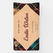 ダークリッチフラワーテーマのブライズシャワー 横断幕 (縦)