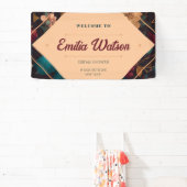 ダークリッチフラワーテーマのブライズシャワー 横断幕 (インサイチュ)