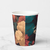 ダークリッチフラワーテーマのブライズシャワー 紙コップ (右)