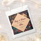 ダークリッチフローラテーマブライダルシャワー フェイバーバッグ (クリップ留めされた状態)