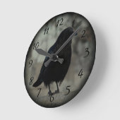 ダークリトルレイヴン ラウンド壁時計 (傾斜)