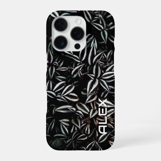 ダークリーフ（白いエッジ付き） iPhoneケース (裏面)