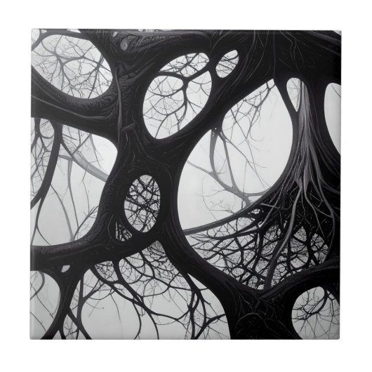 ダークルーツオーガニック抽象芸術タイル タイル (正面)