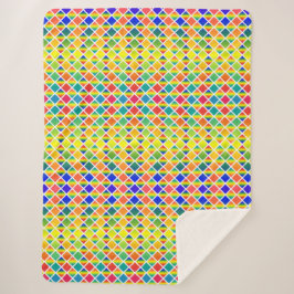 ダークレインボウ(ダイヤモンド市松模様に) シェルパブランケット