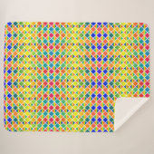 ダークレインボウ(ダイヤモンド市松模様に) シェルパブランケット (正面(横))