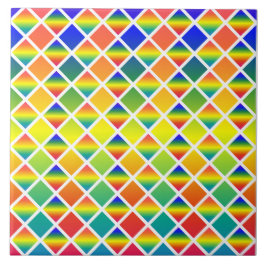 ダークレインボウ(ダイヤモンド市松模様に) タイル