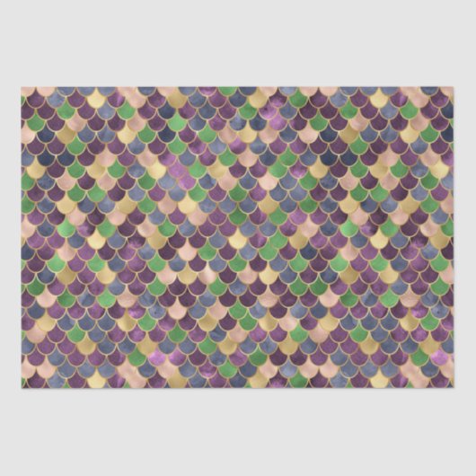 ダークレインボーグラデーションフォイル&金ゴールドマーメイドはかりで測 薄葉紙 (正面)