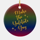 ダークレインボーユレタイドパーソナライズされたホリデーフォト メタルオーナメント (裏面)