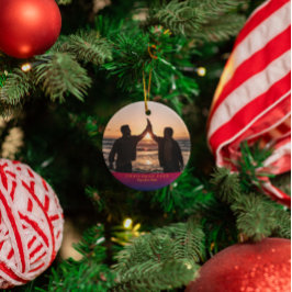 ダークレインボーユレタイドパーソナライズされたホリデーフォト メタルオーナメント