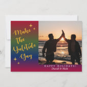 ダークレインボーユレタイドホリデーフォトカード 招待状 (正面)