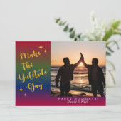 ダークレインボーユレタイドホリデーフォトカード 招待状 (スタンド正面)