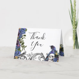 ダークレイヴンパープルバラゴシック結婚ズ サンキューカード