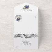 ダークレイヴンパープルバラズハンドスティング オールインワン招待状 (外側)