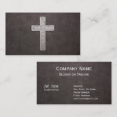 ダークレザーのメタルクロス 名刺 (正面/裏面)