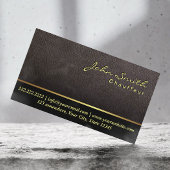 ダークレザーテクスチャショーフールビジネスカード 名刺