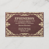 ダークレザーテクスチャ上の白い金ゴールドフレーム 名刺 (正面)