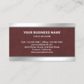 ダークレザーノートパソコンPCコンピュータ修理技術者 名刺 (裏面)