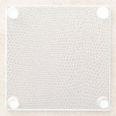 ダークレザー：エレガントシンプル背景 ガラスコースター (裏面)