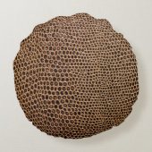 ダークレザー：エレガントシンプル背景 ラウンドクッション (裏面)