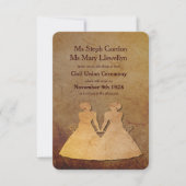 ダークレズ素朴ビアン結婚式招待状 招待状 (正面)