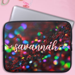 ダークレッドきらめくラップトップスリーブ ラップトップスリーブ