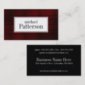 ダークレッドさくらんぼウッドテクスチャー探し名刺 名刺 (正面/裏面)