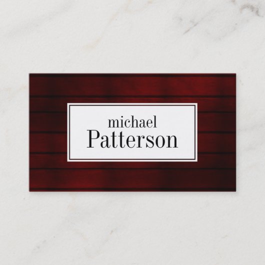 ダークレッドさくらんぼウッドテクスチャー探し名刺 名刺 (正面)