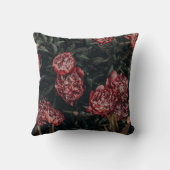 ダークレッドとグリーンのフローラ装飾用クッション クッション (裏面)
