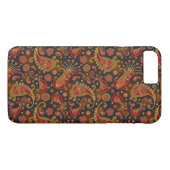 ダークレッドとゴールドのペイズリー柄 Case-Mate iPhoneケース (裏面(横))