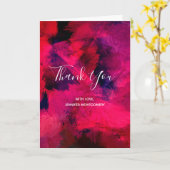ダークレッドとパープルモダン抽象芸術ありがとう カード (黄色い花)