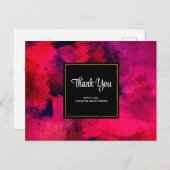 ダークレッドとパープルモダン抽象芸術ありがとう ポストカード (正面/裏面)
