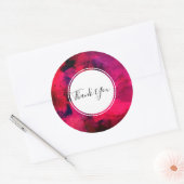 ダークレッドとパープルモダン抽象芸術ありがとう ラウンドシール (封筒)