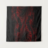 ダークレッドとブラックウェーブhd壁紙 タペストリー (正面(横))