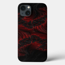 ダークレッドとブラックウェーブhd壁紙 iPhone 13ケース