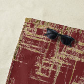 ダークレッドと金ゴールドアモダンート ビーチタオル (インサイチュ)