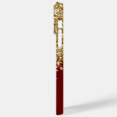 ダークレッドと金ゴールドグリッターグラム Case-Mate iPhoneケース (裏面 / 左)