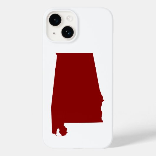 ダークレッドのアラバマ州の形 Case-Mate iPhoneケース (裏面)