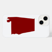 ダークレッドのアラバマ州の形 Case-Mate iPhoneケース (裏面 (横))